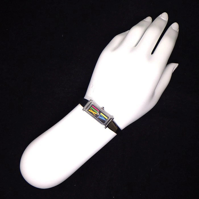 Gucci Flower Leaf Rectangular Bangle Watch 1500L … - image 8