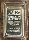John Matthey 1 ounce 0.999 Fine Silver Bar w/ serial number