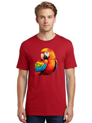Macaw-Parrot-3 Mens Graphic Tee, 100% Cotton, Casual Summer Wear