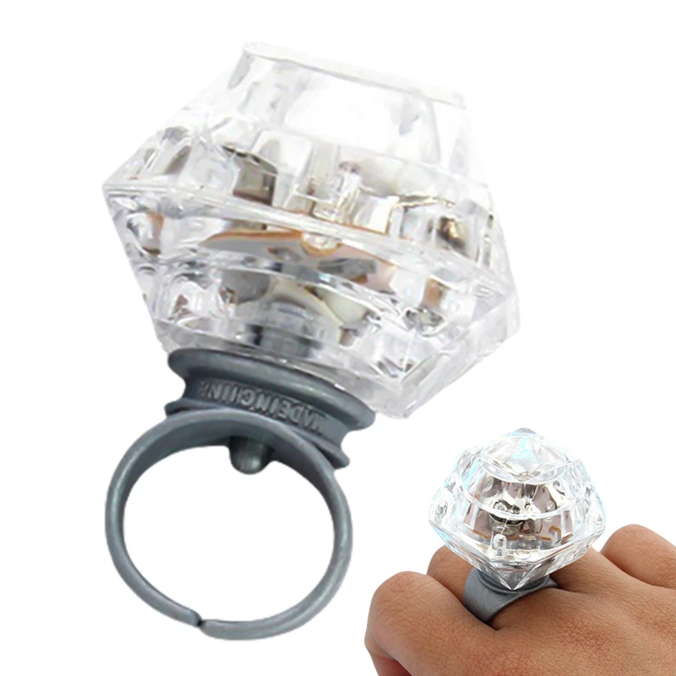 Anillo Intermitente Dedo Brillante Moda Fiesta Iluminar Glo.w en la Oscuridad Brillo *2 Foto 2 de 4