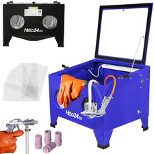 Sandstrahlkabine Sandstrahlgerät Sandstrahlanlage Sandstrahlpistole Stahl 90L