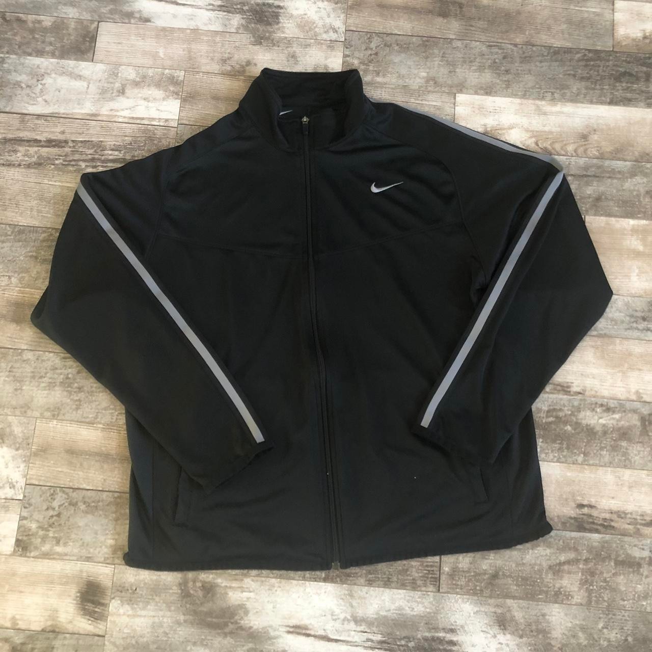 SACAI X NIKE Giacca vintage Y2K nera Nike grigia in pile a righe con zip intera taglia XL