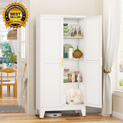 Freestanding Pantry Storage Cabinet Cupboard for Kitchen Dining Room Living Room