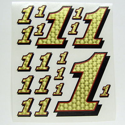 Racing Numbers Number 1 Decal Sticker Pack Gold Red Black 1/8 1/10 RC ...