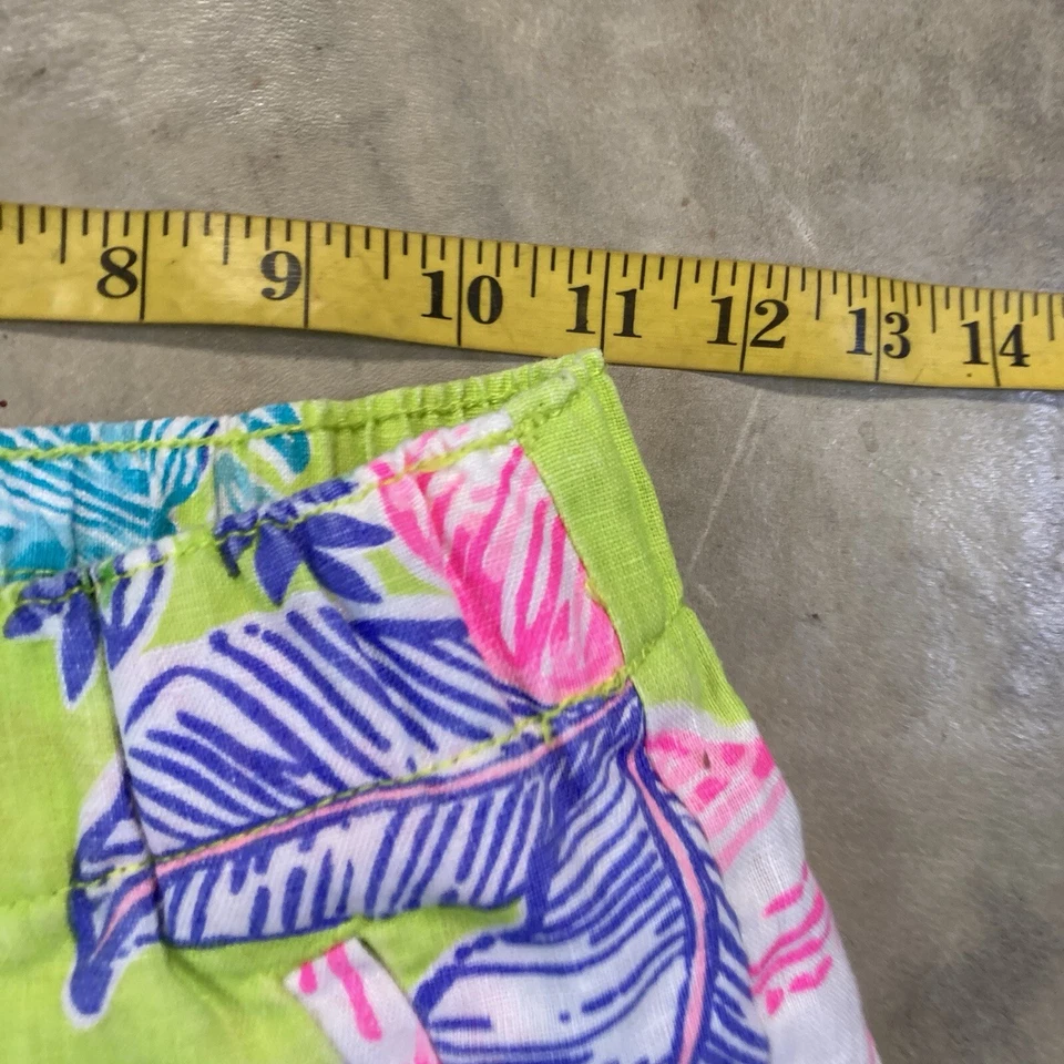 Shorts Lilly Pulitzer Feminino XS Matcha Verde Boho Bebê Lilo Linho Tropical - Imagem 2 de 4