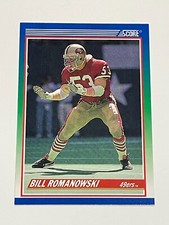 1990 Score Football #408 - Bill Romanowski RC - San Francisco 49ers