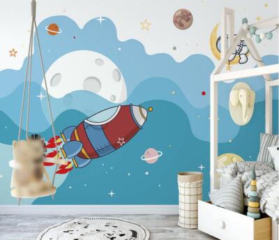 3D Karikatur Rakete C2239 Tapete Wandbild Fototapete Abnehmbarer Amy