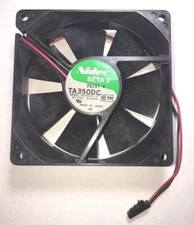 Nidec Beta V Cooling Fan TA 350DC Model M33910-16 24 VDC .22 Amp 2 pin PC 3.5"