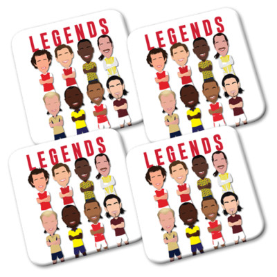 Arsenal Legends Pack 4 Vector Heroes Untersetzer Henry Wright etc. tolles Geschenk