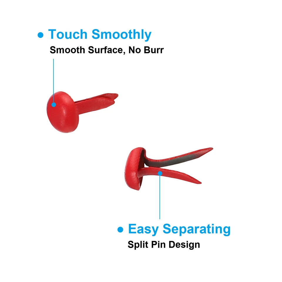 200 Piezas 4.5 x 8 mm Mini Brads para Papel Artesanía Sujetador de Papel Colores Surtidos Foto 4 de 4