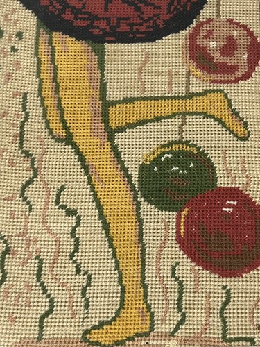 Needlepoint True Vintage 60s Framed Girl Complete 21” X 9” - Picture 5 of 24