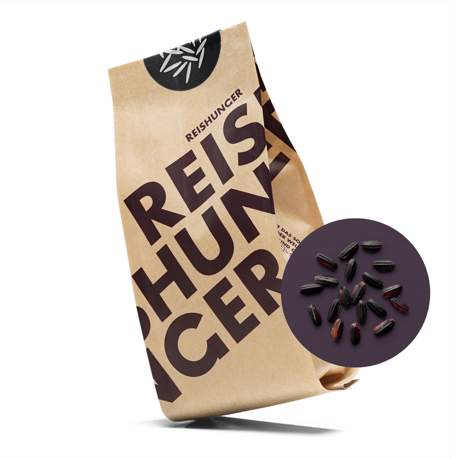 Arroz negro de Reishunger (3x600g) grano entero orgánico nerone de Italia, Piamonte