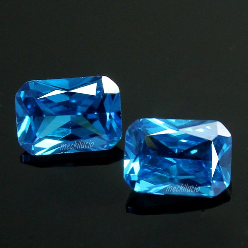 Natural Certified Brazil Blue Aquamarine 3x2 MM Emerald Pair Stunning Gemstone