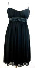 Ruby Rox Women's Short Black Strap Dress With Satin Bow Size M