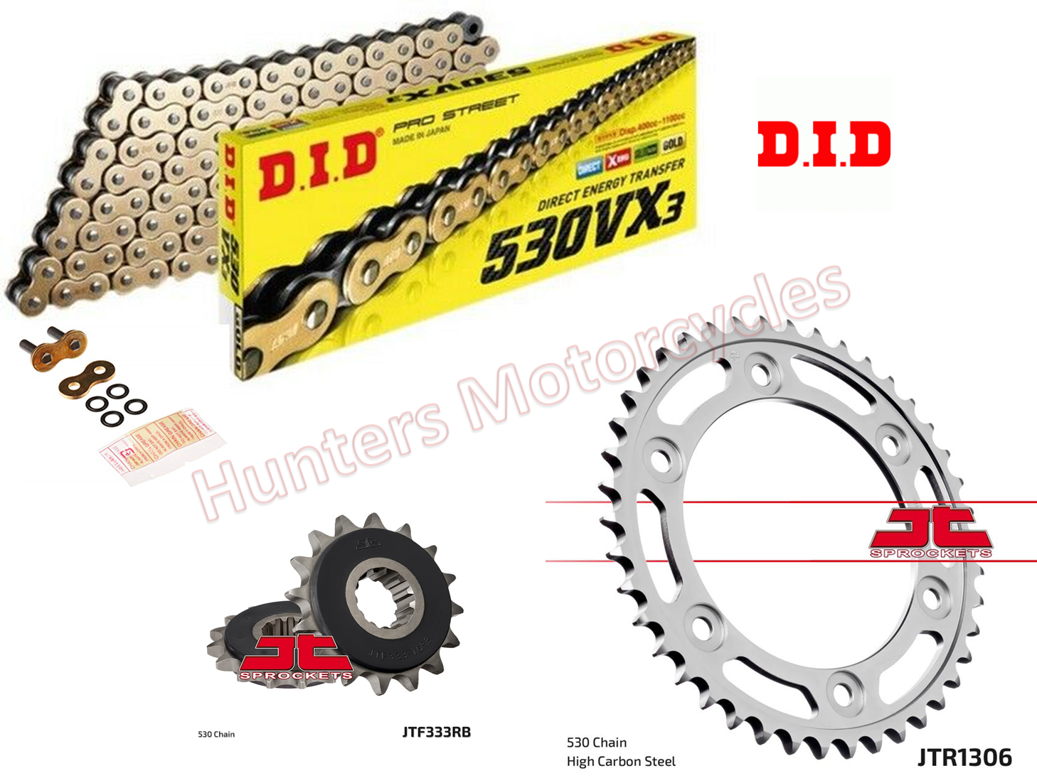 DID Gold XRing Chain and Quiet JT Sprocket Kit for Honda CBR1000RR 2008