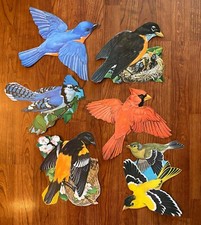 Vintage Dennison Large-Size Die-cut Bird Decorations - Your Choice of 6 - NOS