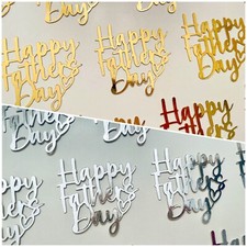 All Colours Happy Fathers Day Cupcake Cake Toppers Decorations Glitter Mirror
