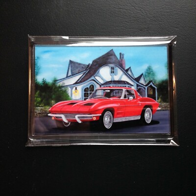 Chevrolet Corvette C2 Stingray, klarer starrer Kunststoff Kühlschrankmagnet