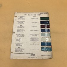 1954 54 Oldsmobile Exterior Colors Paint Chips Sample Chart Dupont Bulletin 21