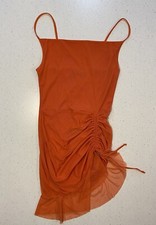 Pretty Little Thing Dress Size 8 With Draw String Tangerine Colored Pre Owned
