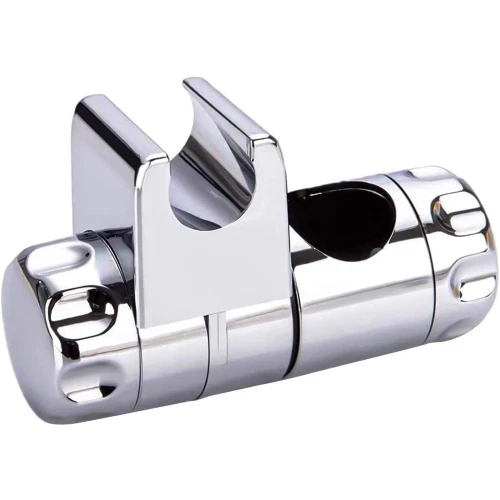 Supporto Scorrevole Per Soffione Doccia, Staffa In ABS Cromo Con Pulsante, Per Barra Rettangolare 30x18 Mm, Antiscivolo - 2