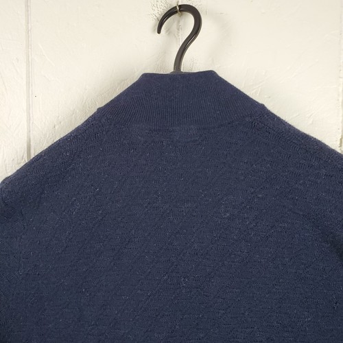 Ted Baker London Sweater Mens Size 6 Blue Mock Neck 1/4 Zip Long Sleeve Knitted - Picture 11 of 15