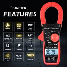 Digital Clamp Meter 2000A AC/DC Volt Amp Current Multi Meter 6000 Count Handheld
