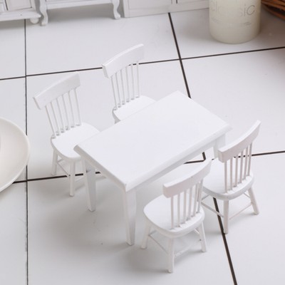 dolls house dining table and chairs