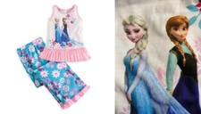Deluxe ELSA  ANNA Pajama PJ Set TOP PANTS Sleepwear Frozen NWT Disney Store 2pc