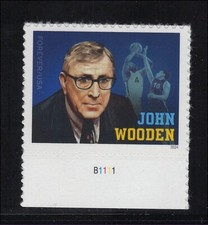 US Scott # 5833 MNH John Wooden Basketball Plate # Single 2024