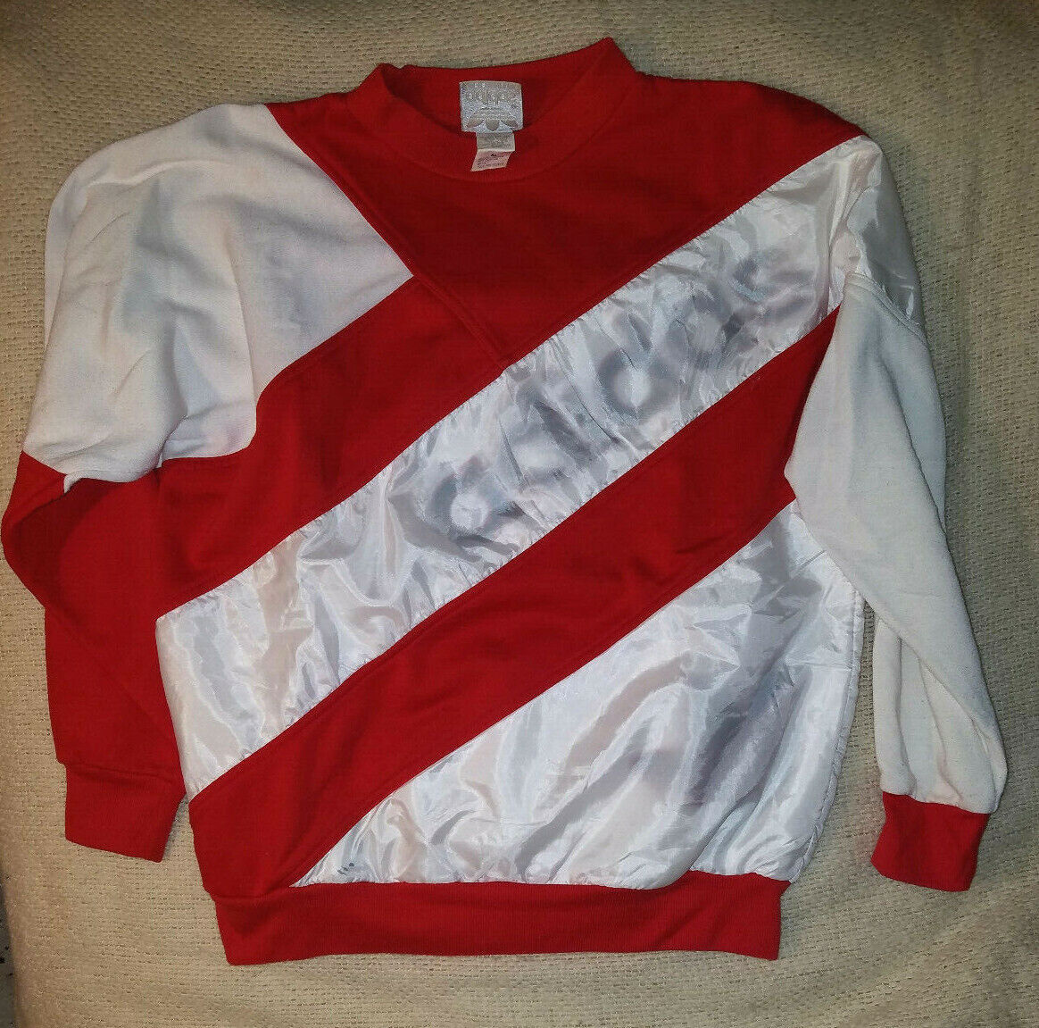 Original 1980s ADIDAS RED WHITE SEE-THROUGH Sweatshirt Original 1980s ADIDAS RED WHITE SEE-THROUGH Sweatshirt