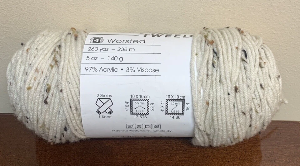 Hilo de tweed Premier Basix color crema tweed 2003-03 260 yardas Foto 3 de 3