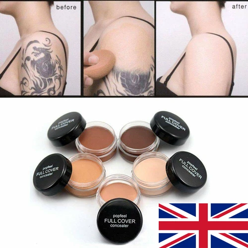 Tattoo Cover Up Makeup Skin Scar Birthmark Waterproof Concealer Primer Cream UK - Picture 1 of 21