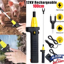 12000V Cattle Prodder Stock Prod Rechargeable Electric Shock Livestock Cow Pig