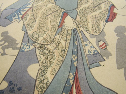 Utagara Kochoro Kunisada Japanese ukiyo-e print panel Three Beauties geisha - Picture 11 of 12