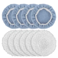 Pack Of 10 Auto Polisher Pads Wool & Microfiber Buffing Covers set for Car Shine