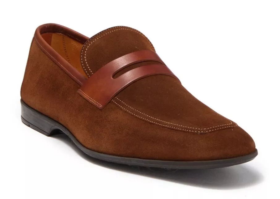 Suede Penny Loafer Charm: Magnanni Vince Suede Penny Loafer