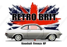 VAUXHALL FIRENZA HP DROOP SNOOT  t-shirt.  CLASSIC CAR. BRITISH FLAG. RETRO. 