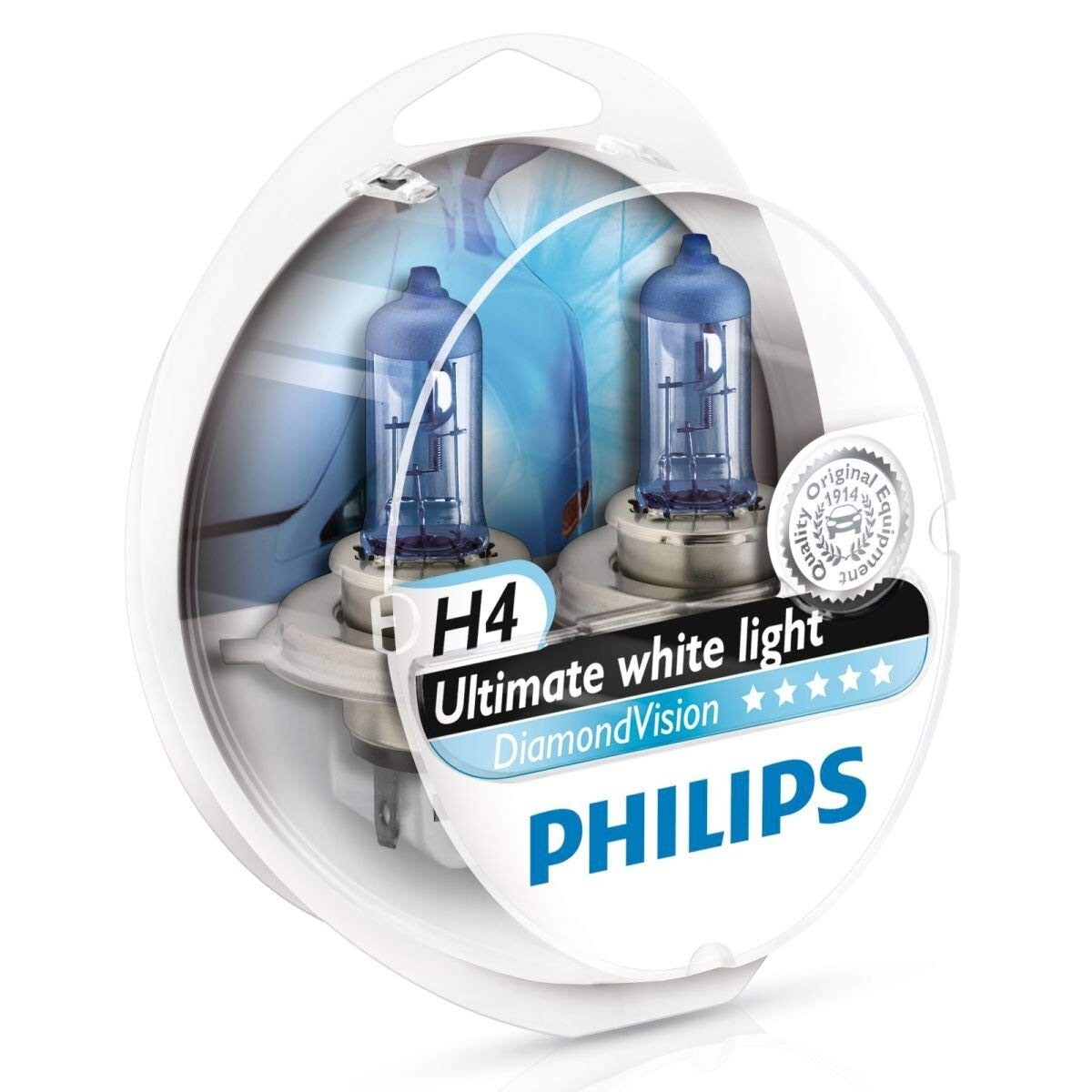 Philips Diamond White 5000K 9003 H4 60/55W Two Bulbs Head Light High Low Beam