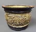 Vintage RED WING Brush Ware Pottery Jardiniere Planter w/ Grapes & Vine Design