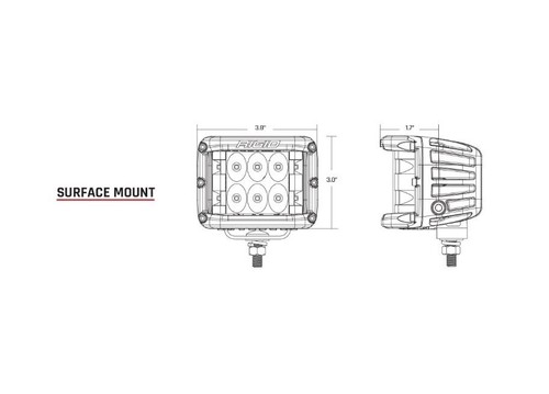 Rigid D-SS Pro LED Light Pod w/Surface Mount Flood - 第 2/3 張圖片