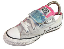 Converse ALL STAR Double Tongue Pink Gray Sky Sneakers Girl Sz 3