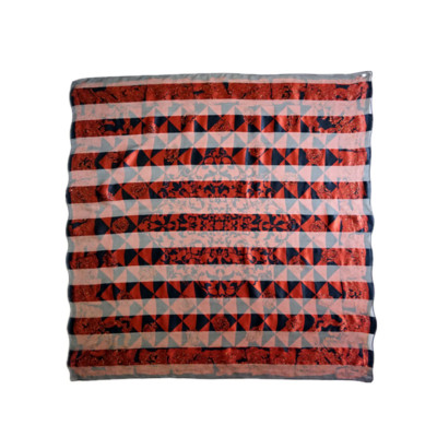 Felix Buhler BAROQUE pure silk geometric pattern summer scarf  red black P74237