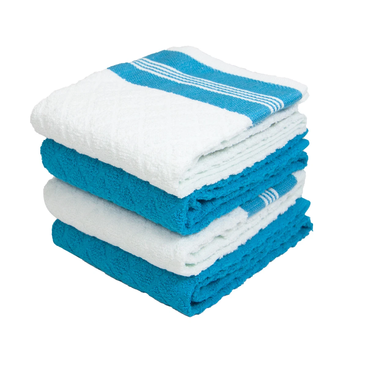 Choice 16 x 19 Blue Striped 32 oz. Cotton Bar Towels in Bulk - 60/Case