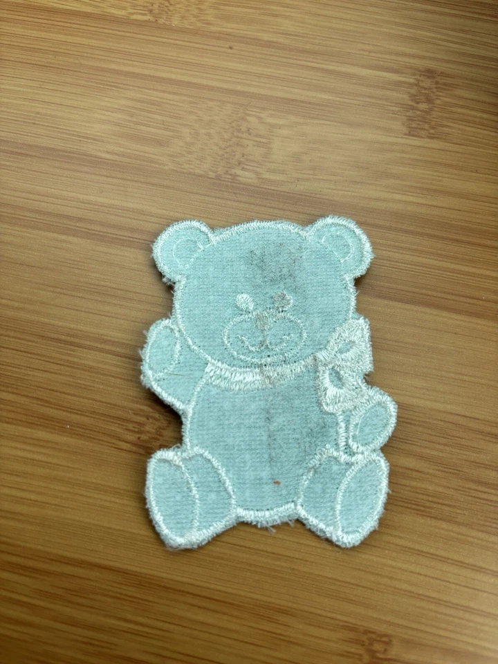Vintage Teddy Bear 🧸 Blue Patch For Blanket Shirt Kids Baby Pillow 70s Cute Sew - Image 4 of 4