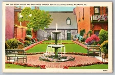 Postcards - The Old Stone House and Enchanted Garden Edgar Allan Poe Richmond VA