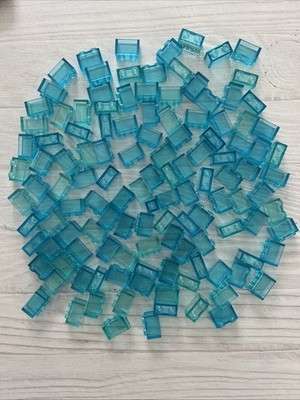 LEGO LOT 122 PCS TRANS BLUE 1X2 BRICK VARIETY BUILDING PIECES