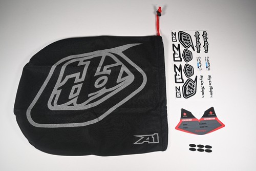 TROY LEE DESIGNS A1 MOUNTAIN BIKE HELMET BAG and STICKER PACK