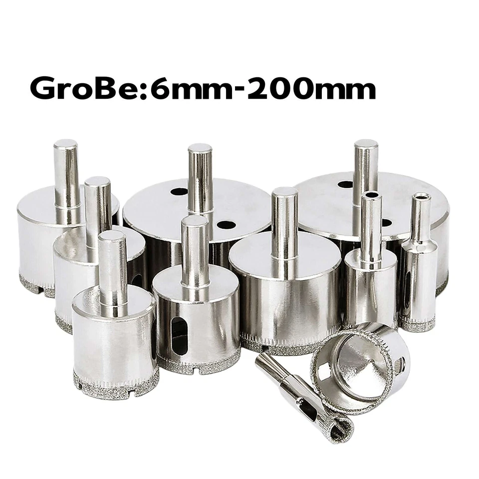 Diamantbohrer Glasbohrer Bohrkrone Glas-Stein - Fliesenbohrer Lochsäge 6mm-200mm - Bild 1 von 4