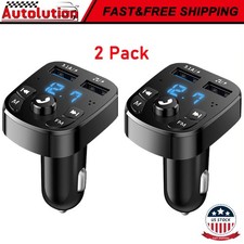 Bluetooth 5.0 Car Wireless FM Transmitter Adapter 2USB PD Charger AUX Hands-Free